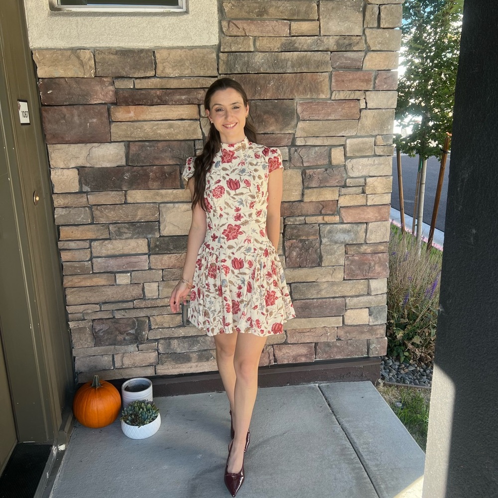 Reformation Red Floral Mini Dress